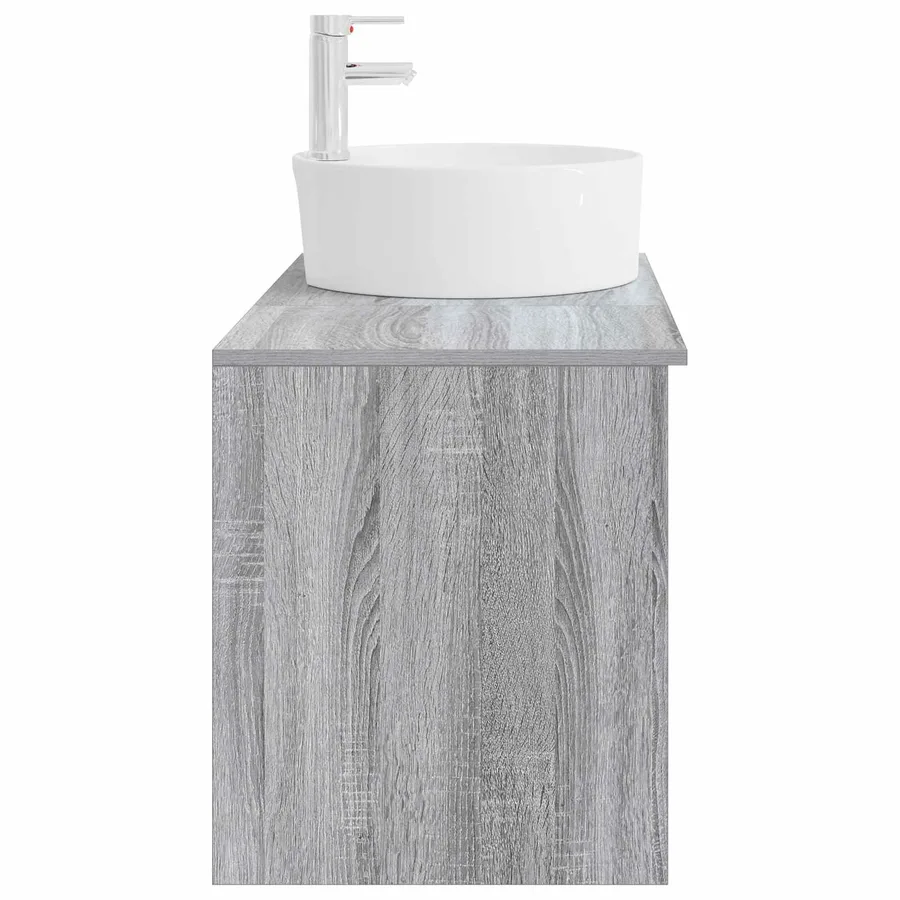 Ensemble de mobilier de salle de bain 2 pcs Sonoma gris - 5