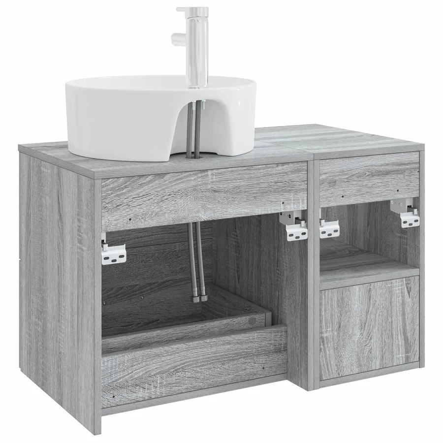 Ensemble de mobilier de salle de bain 2 pcs Sonoma gris - 6