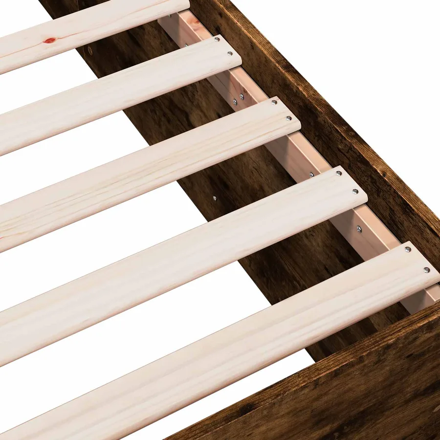 Cadre de lit au sol Chêne fumé 80 x 200 cm Bois d'ingénierie - 6