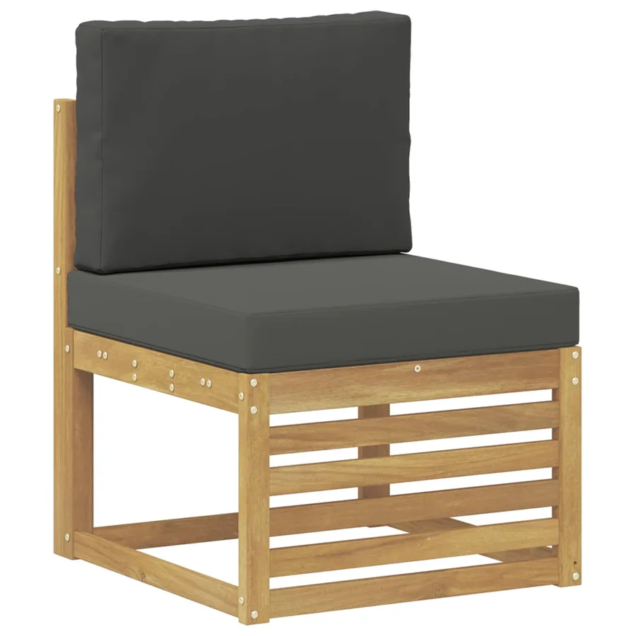 Sofa de milieu extérieur Bois d'Acacia Massif Blanc - 2