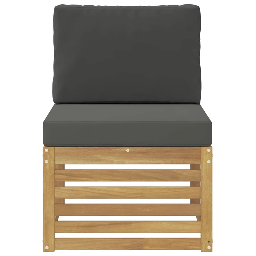 Sofa de milieu extérieur Bois d'Acacia Massif Blanc - 3