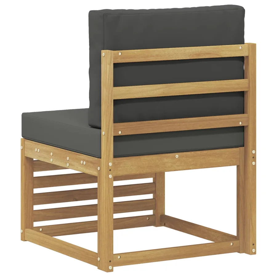 Sofa de milieu extérieur Bois d'Acacia Massif Blanc - 5