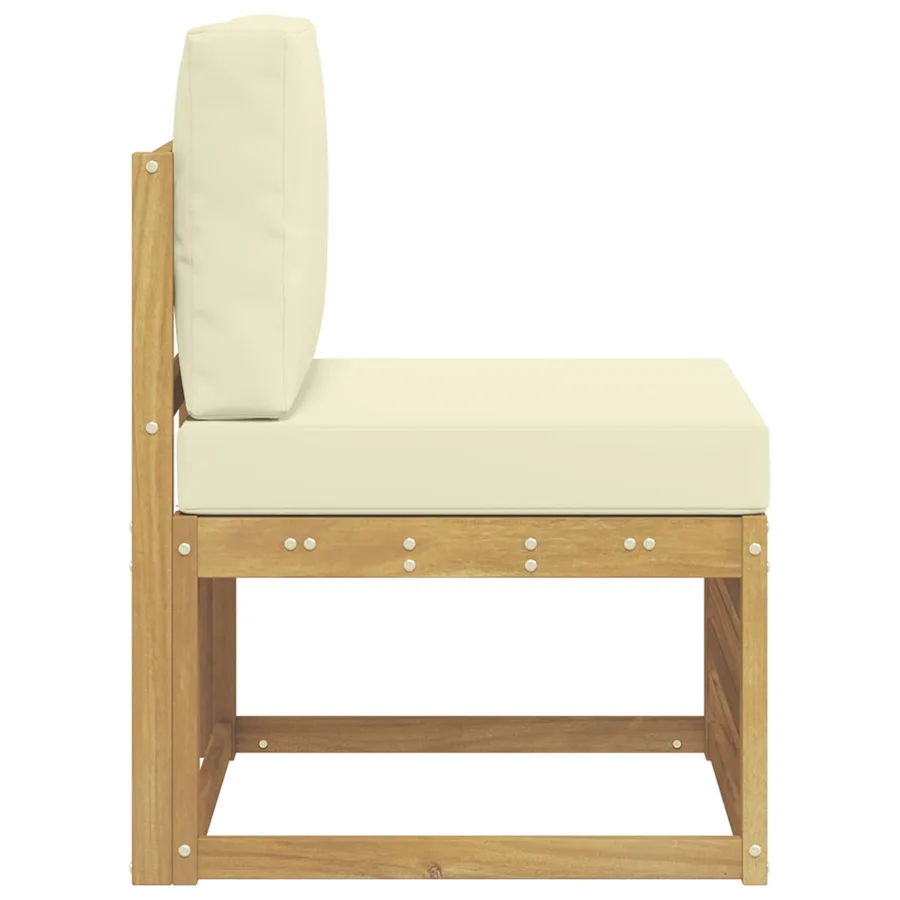Sofa de milieu extérieur Bois d'Acacia Massif Blanc - 4