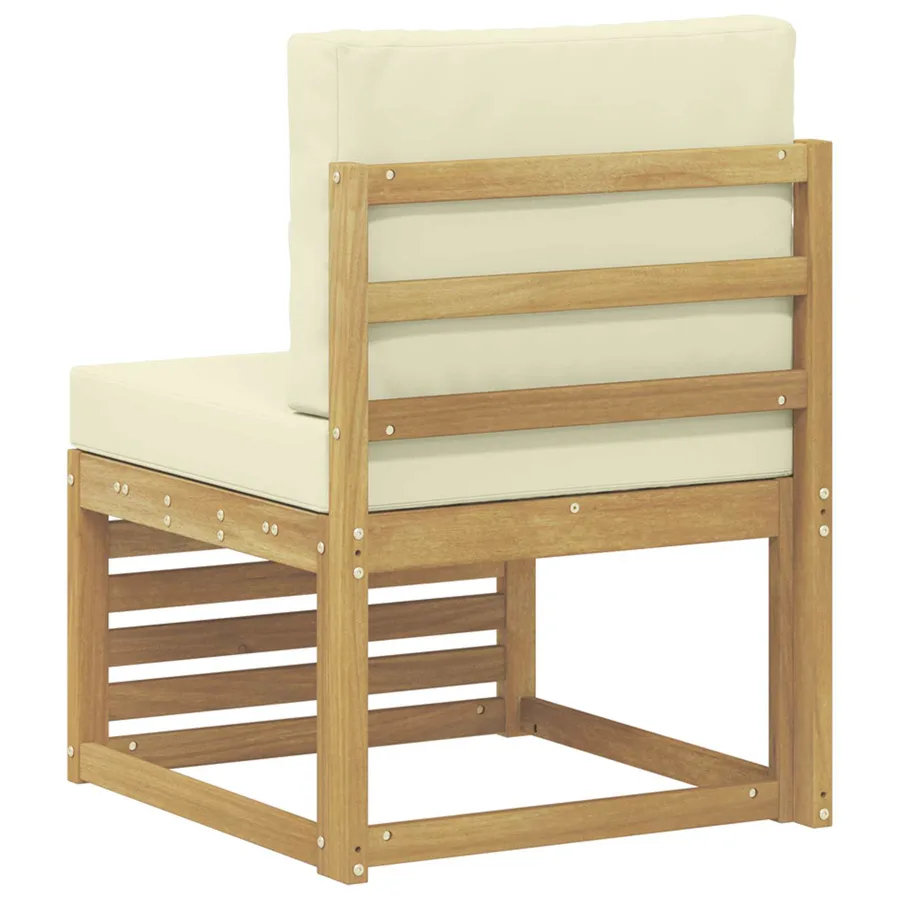 Sofa de milieu extérieur Bois d'Acacia Massif Blanc - 5