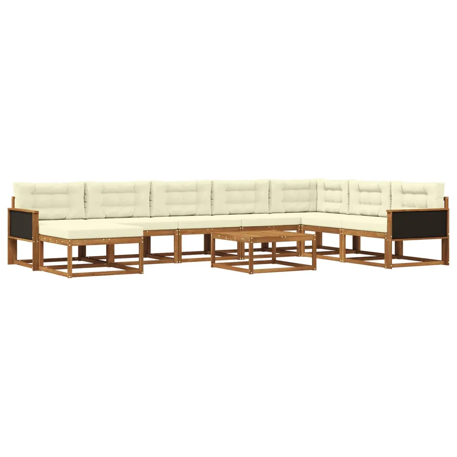 Ensemble de canapés d'extérieur 9 pcs Bois d'Acacia Massif - 2