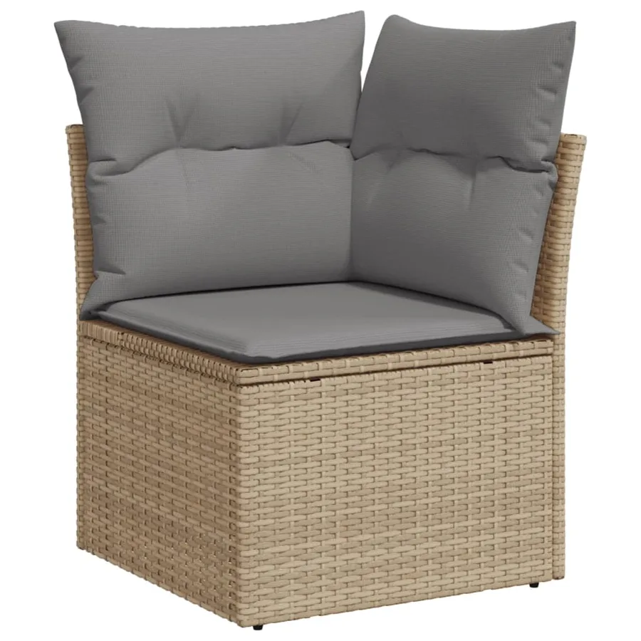 Salon de jardin avec coussins 12 pcs beige résine tressée - 5