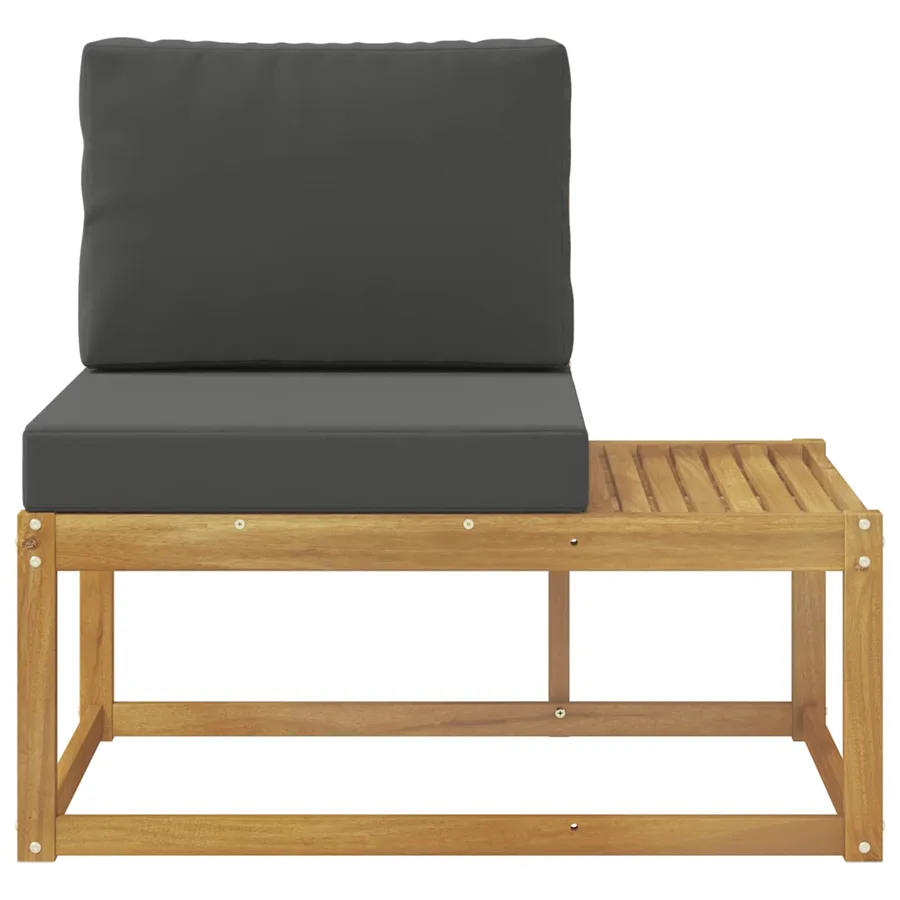 Canapé d'extérieur en bout avec coussin Blanc 91 x 63 x 73 cm - 3
