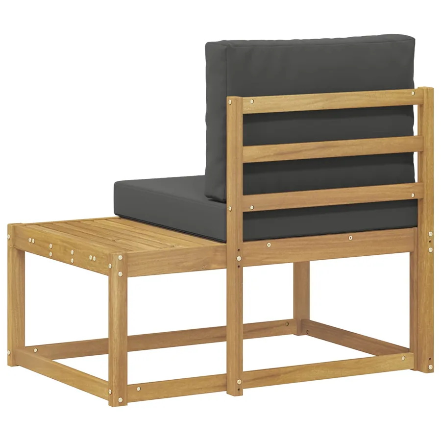 Canapé d'extérieur en bout avec coussin Blanc 91 x 63 x 73 cm - 5