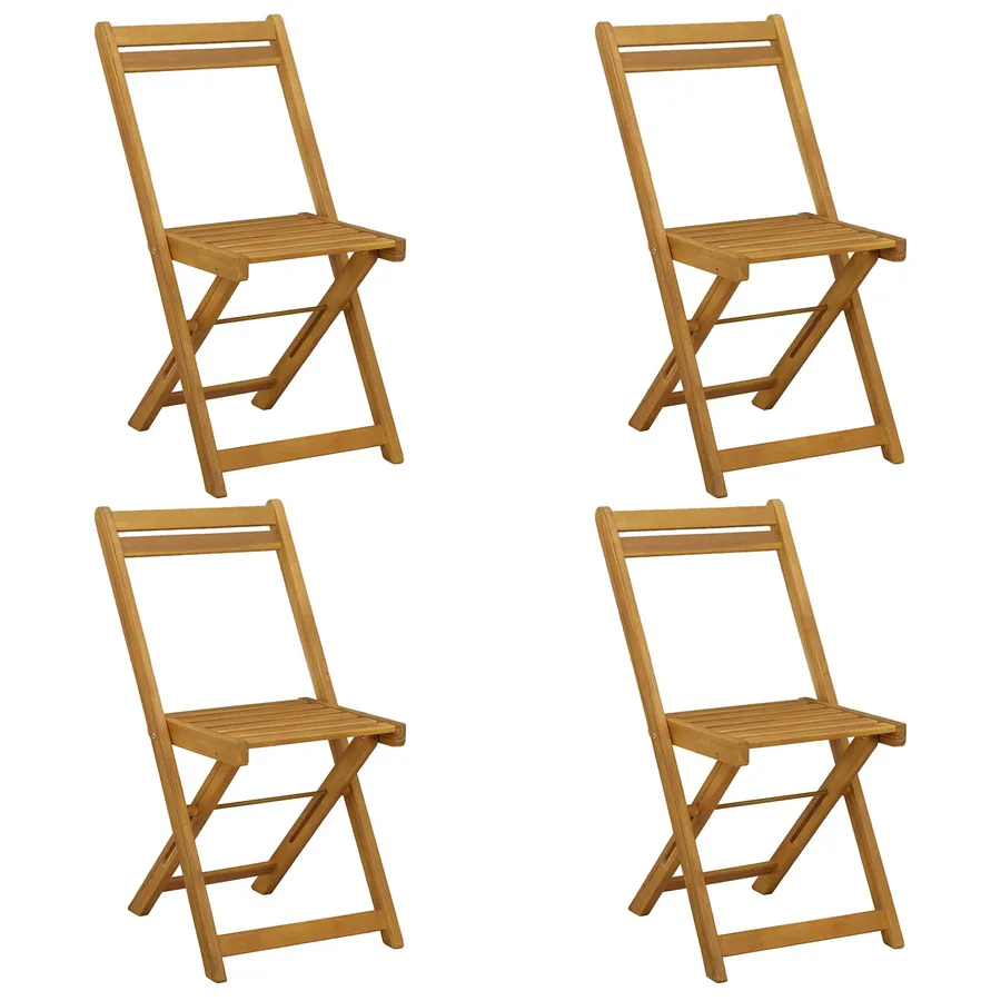 Chaises de jardin pliantes 4 pcs Naturel 40 x 53 x 80 cm - 2
