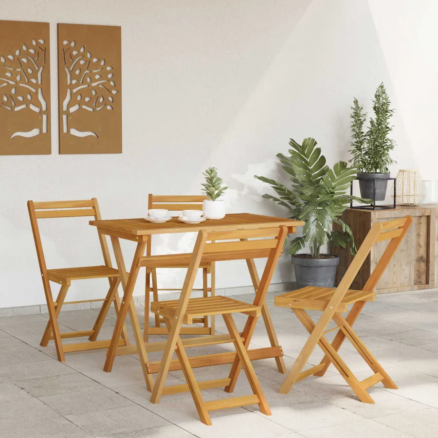 Chaises de jardin pliantes 4 pcs Naturel 40 x 53 x 80 cm - 3