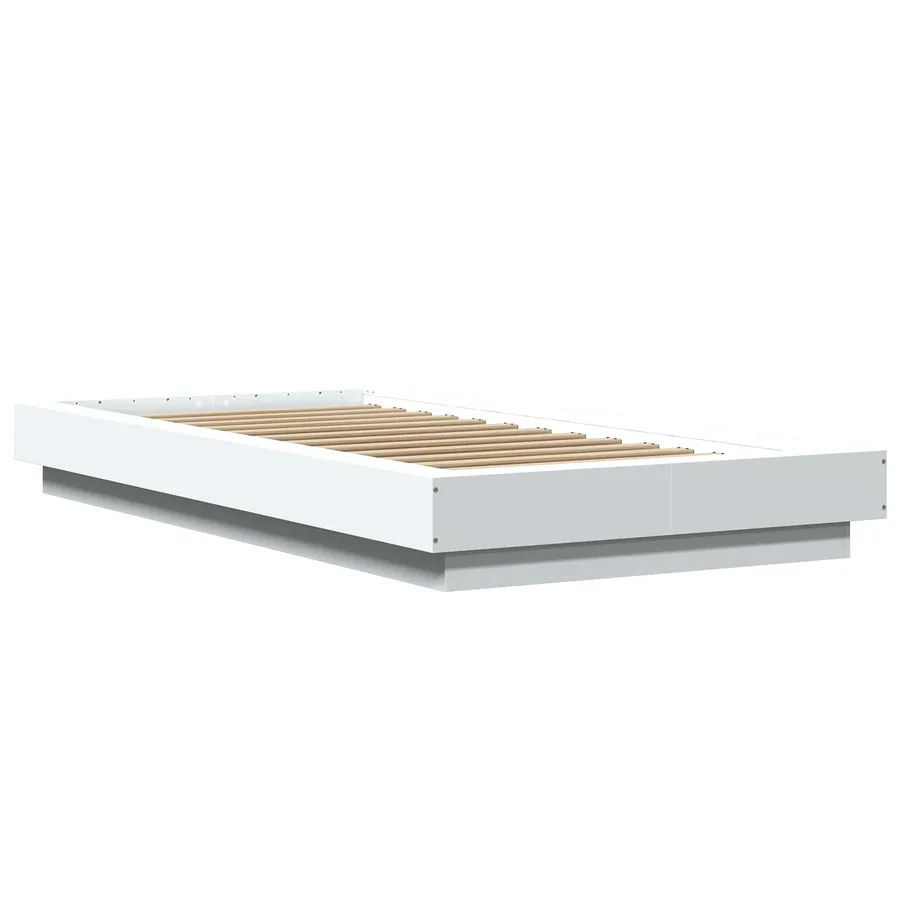 Cadre de lit au sol Blanc 80 x 210 cm Bois d'ingénierie - 3
