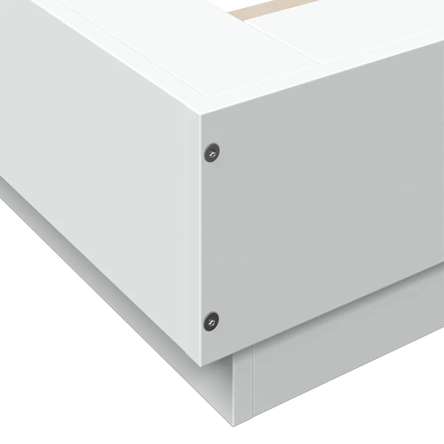 Cadre de lit au sol Blanc 80 x 210 cm Bois d'ingénierie - 7