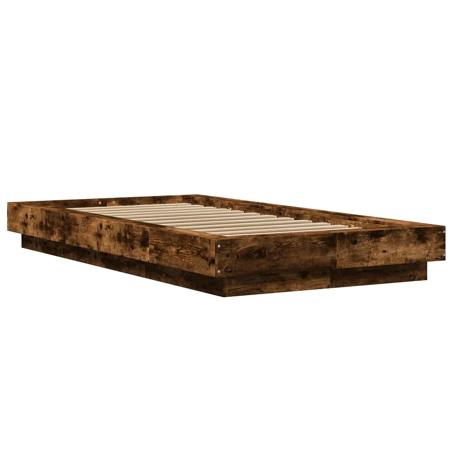 Cadre de lit au sol Chêne fumé 80 x 210 cm Bois d'ingénierie - 3