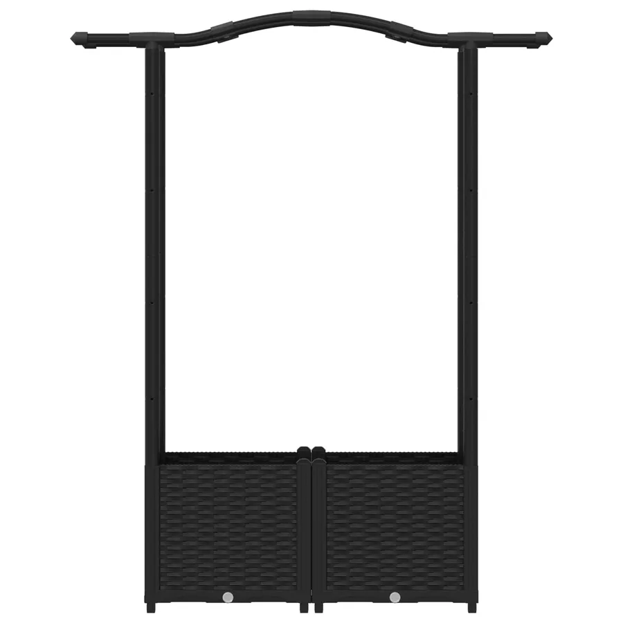 Lit Élevé avec Treillis et Toit Noir 125 x 40 x 138 cm PP - 4