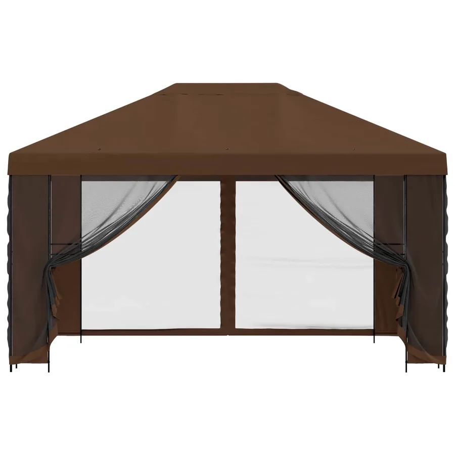 Abri de jardin avec parois 4 × 3 m Marron Polyester et Acier - 5