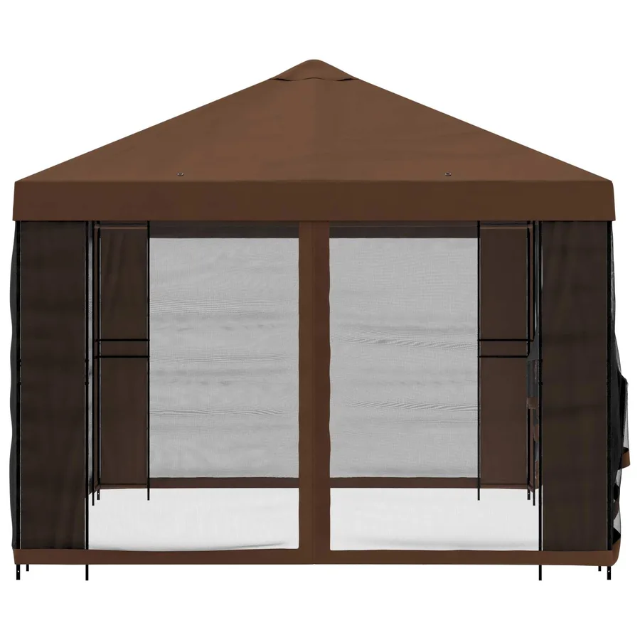Abri de jardin avec parois 4 × 3 m Marron Polyester et Acier - 6