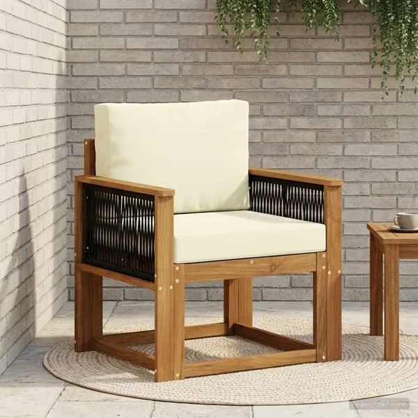 Sofa de milieu extérieur Bois d'Acacia Massif Naturel