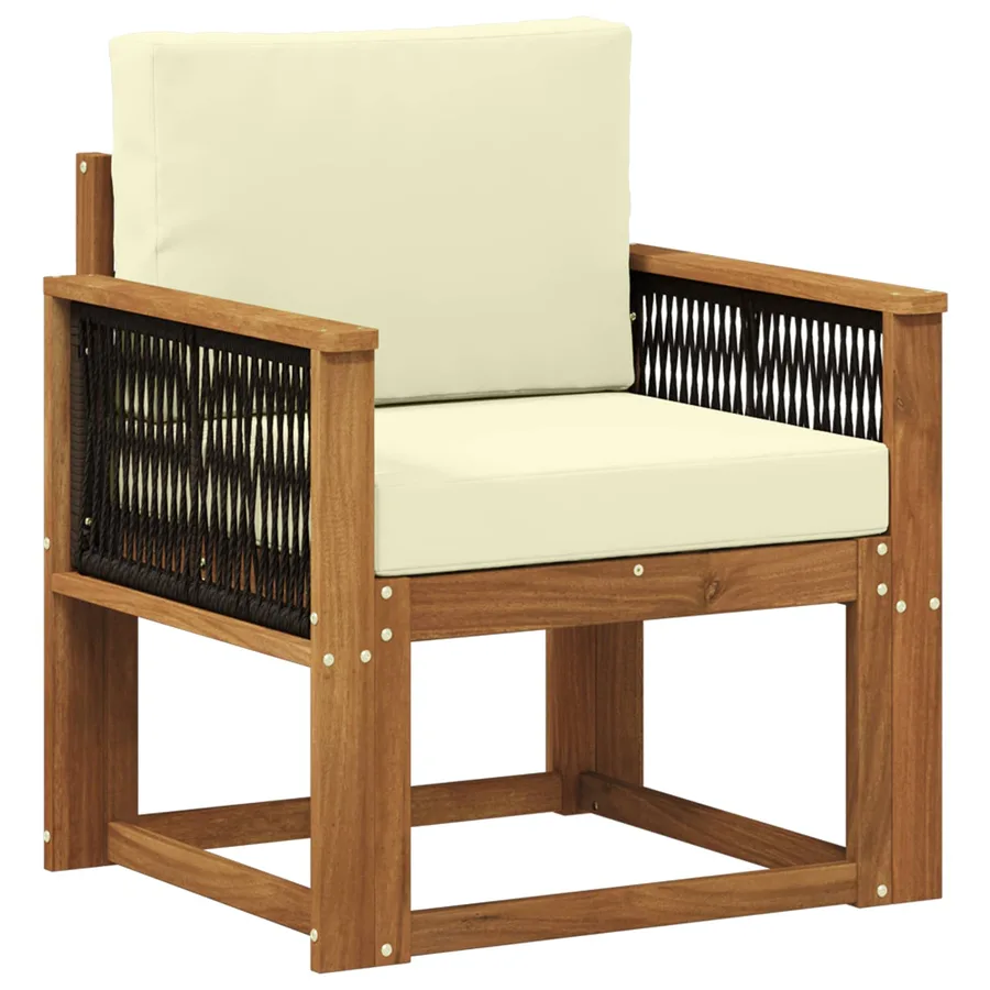 Sofa de milieu extérieur Bois d'Acacia Massif Naturel - 2