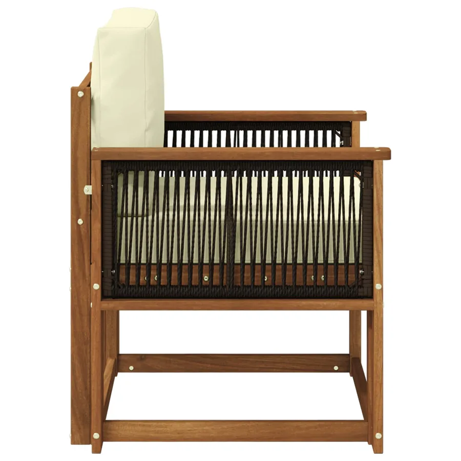 Sofa de milieu extérieur Bois d'Acacia Massif Naturel - 4