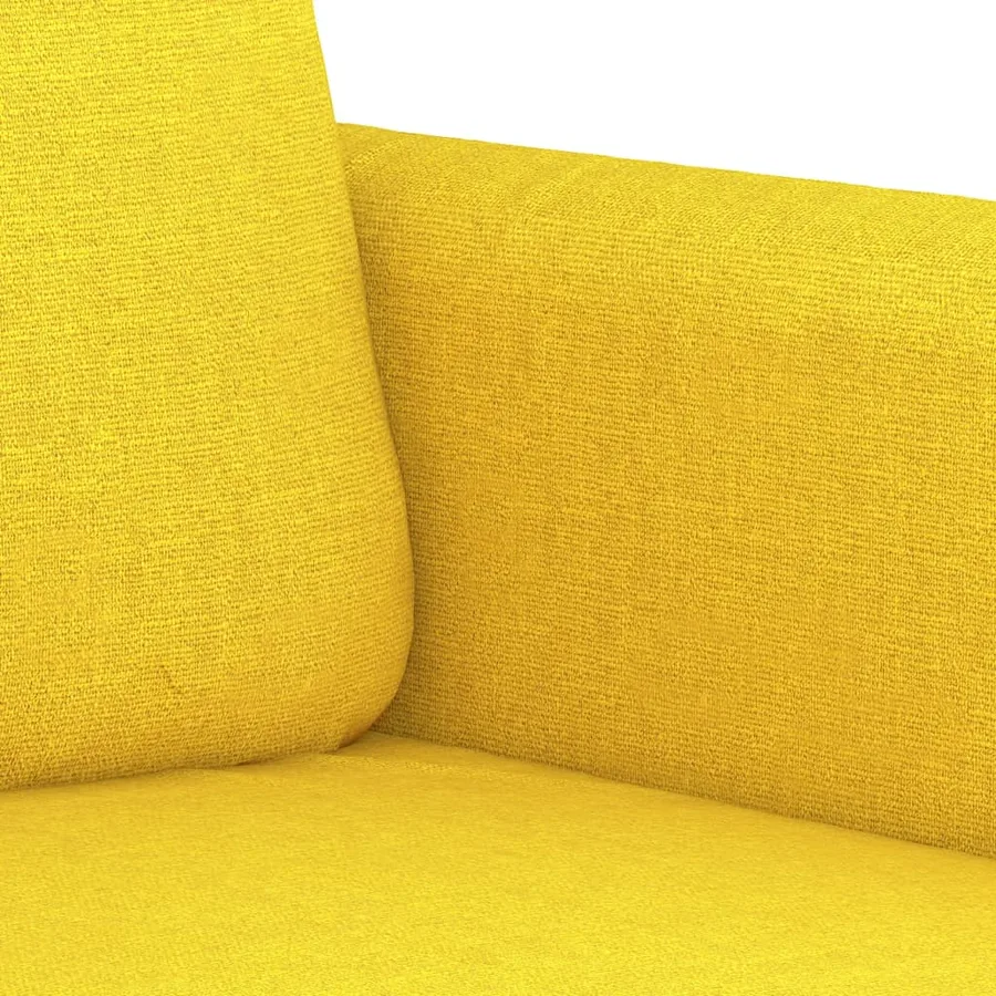 Ensemble de canapés 4 pcs avec coussins Jaune clair Tissu - 7