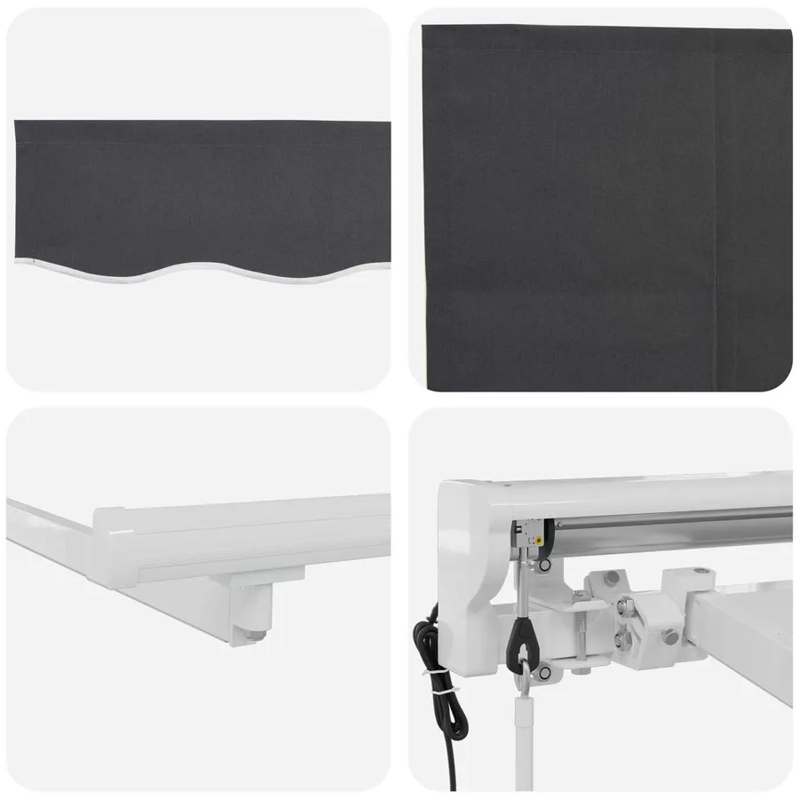 Auvent rétractable électrique Anthracite et blanc 5 × 3,5 m - 9