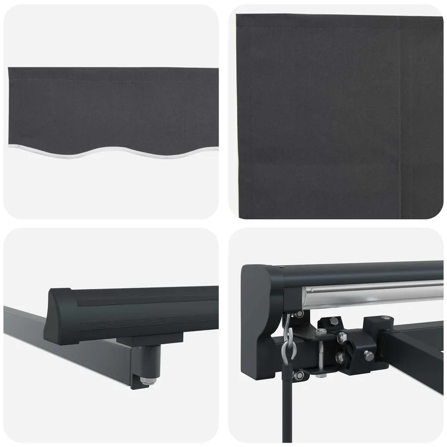Cadre de store manuel avec LEDs Anthracite 5 × 3,5 m - 9