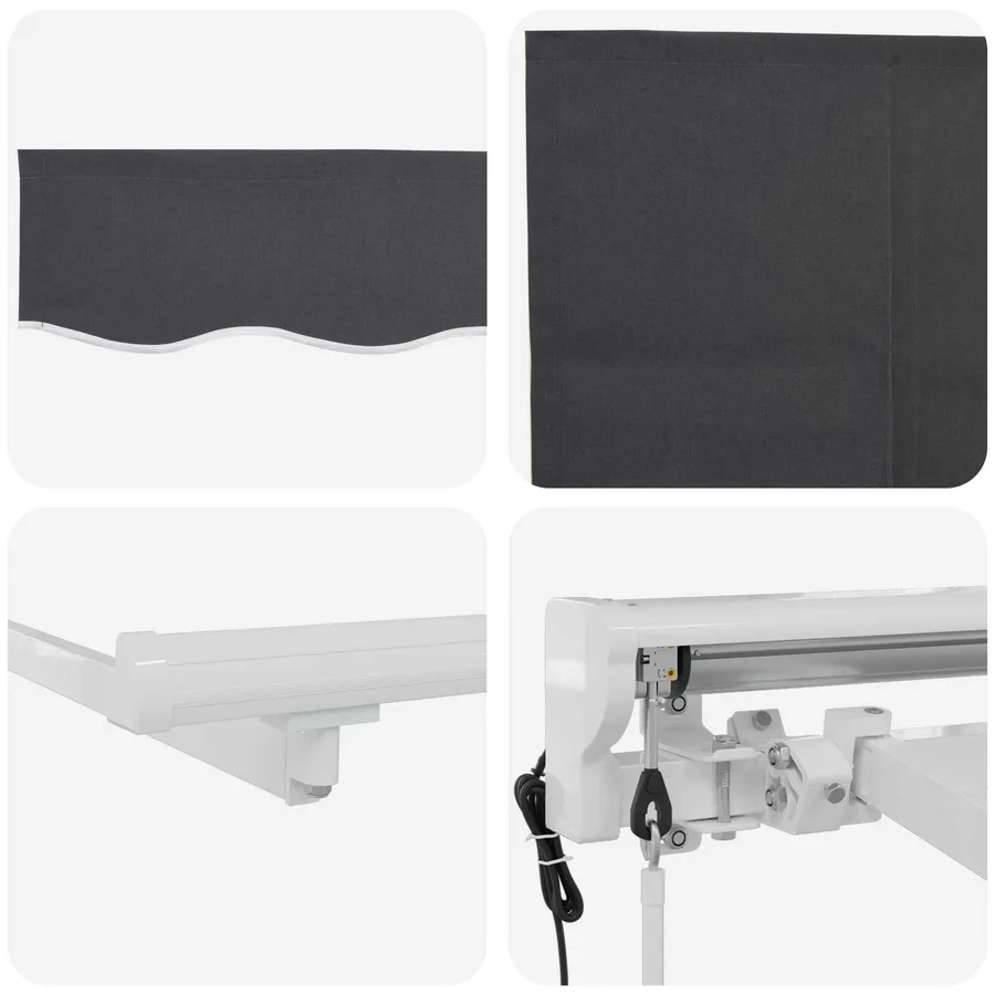 Auvent rétractable électrique Blanc et anthracite 5 × 3,5 m - 7