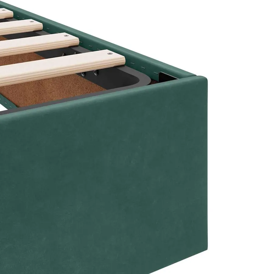 Lit avec rangement et matelas Vert foncé 200 x 200 cm Velours - 11