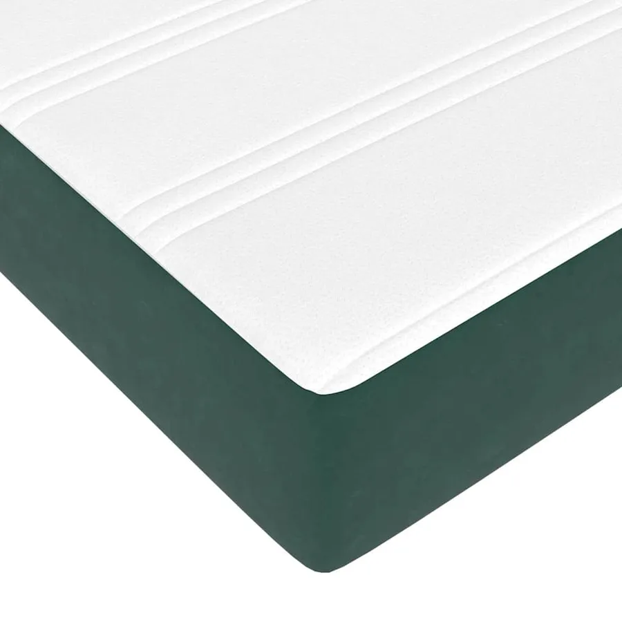 Lit avec rangement et matelas Vert foncé 200 x 200 cm Velours - 13