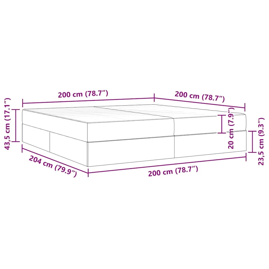 Lit avec rangement et matelas Vert foncé 200 x 200 cm Velours - 15