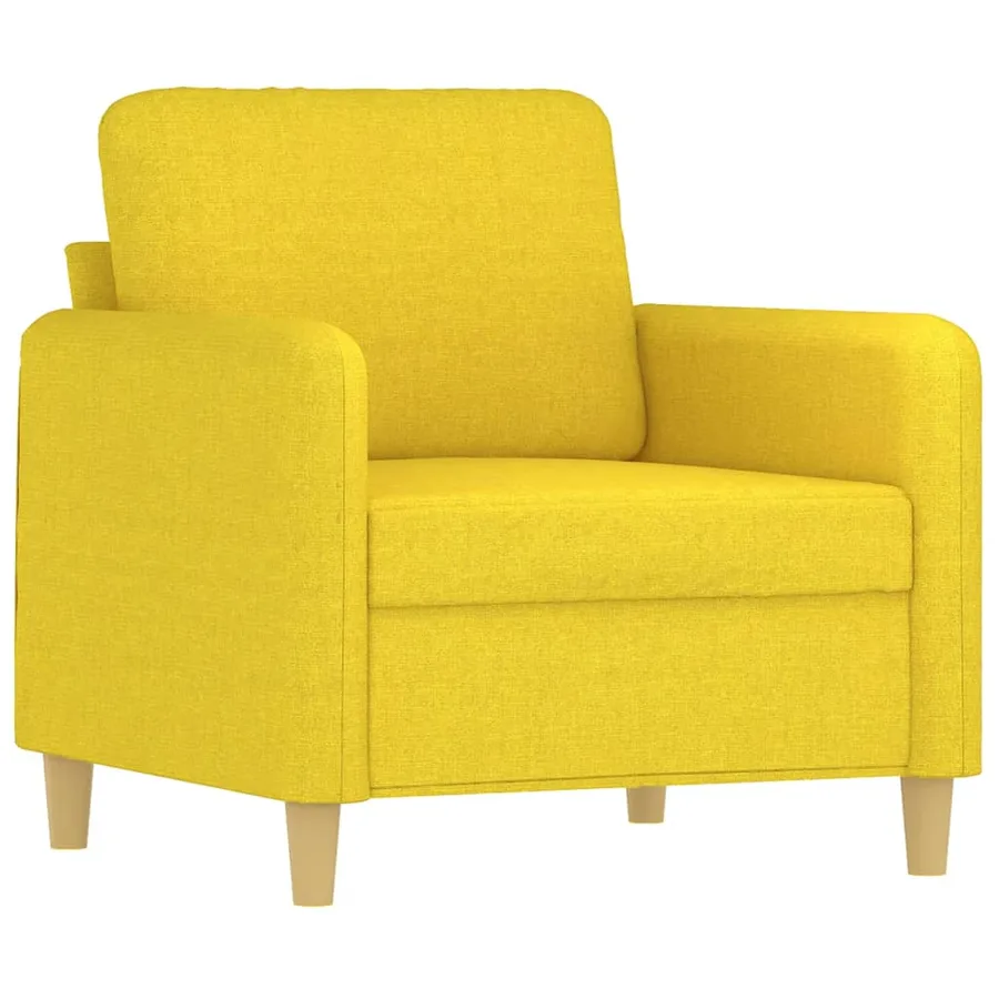 Fauteuil avec repose-pied Jaune clair 60 cm Tissu - 4