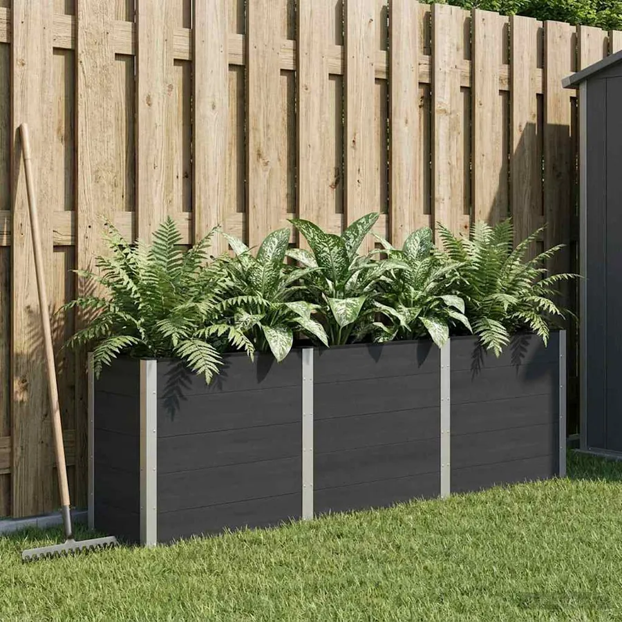 Jardinière surélevée Noir 300 x 50 x 91 cm