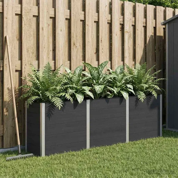 Jardinière surélevée Noir 300 x 50 x 91 cm