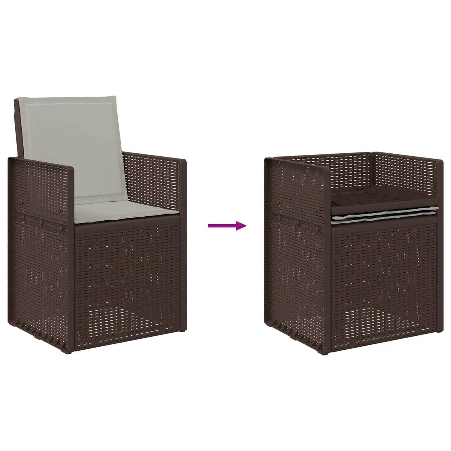 Ensemble de salle à manger pour jardin avec coussin 3 pcs PP - 9