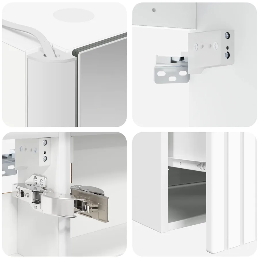 Ensemble d'armoire de salle de bain 5 pcs Blanc - 9