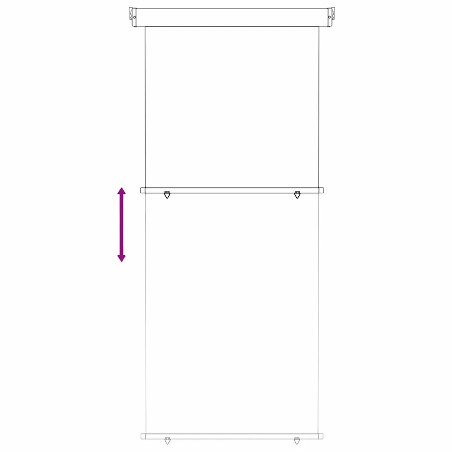 Store latéral de balcon 100 x 250 cm 100% polyester fer acier - 5