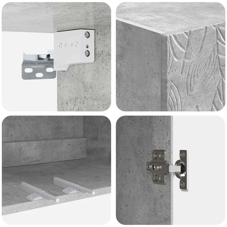 Ensemble de Meubles 2 pcs Gris béton 66 x 34,5 x 90 cm - 8