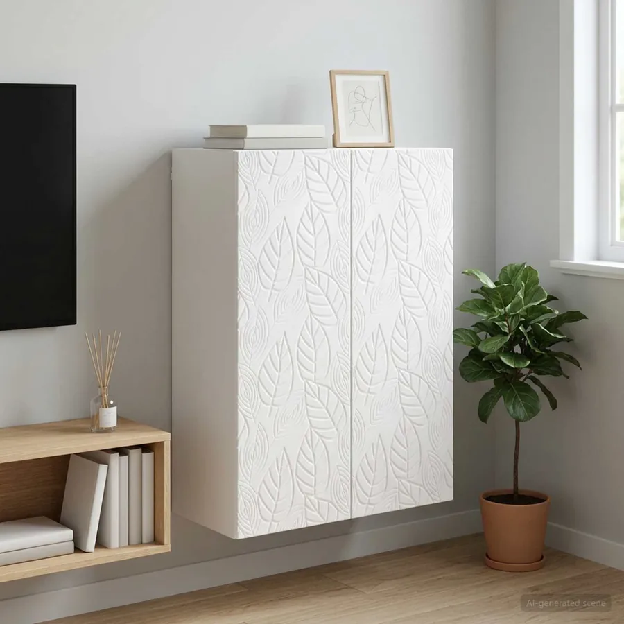 Armoire Murale Blanc brillant 66 x 34,5 x 90 cm