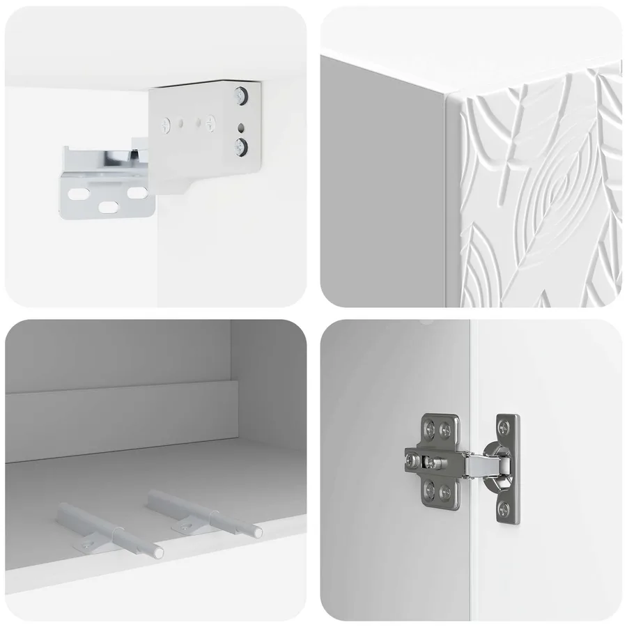 Armoire Murale Blanc brillant 66 x 34,5 x 90 cm - 7