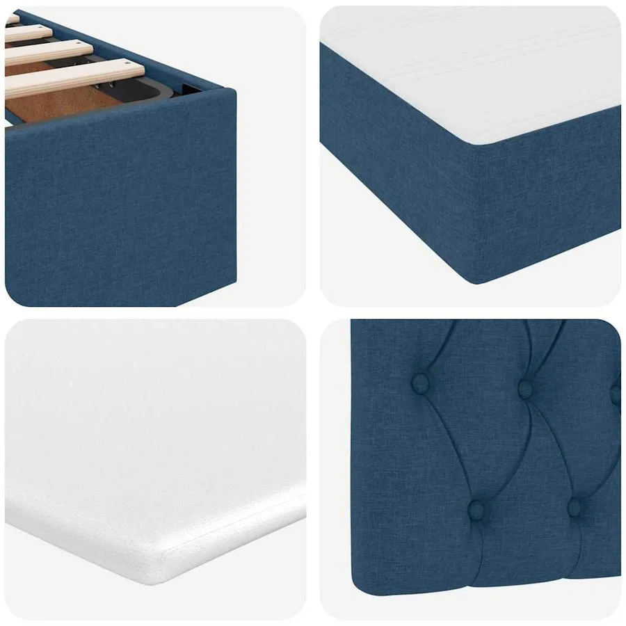 Lit avec rangement et matelas avec matelas Bleu 120 x 190 cm - 12