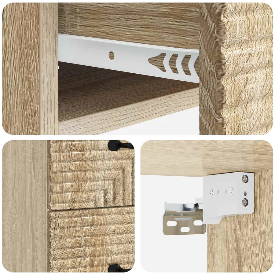 Cabinet de chevet mural 2 pcs Chêne Sonoma 34,5 x 33 x 40 cm - 10