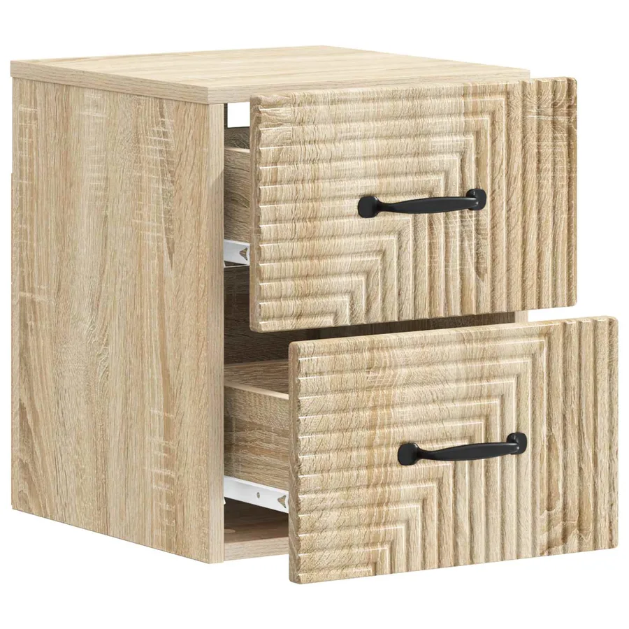 Cabinet de chevet mural 2 pcs Chêne Sonoma 34,5 x 33 x 40 cm - 6