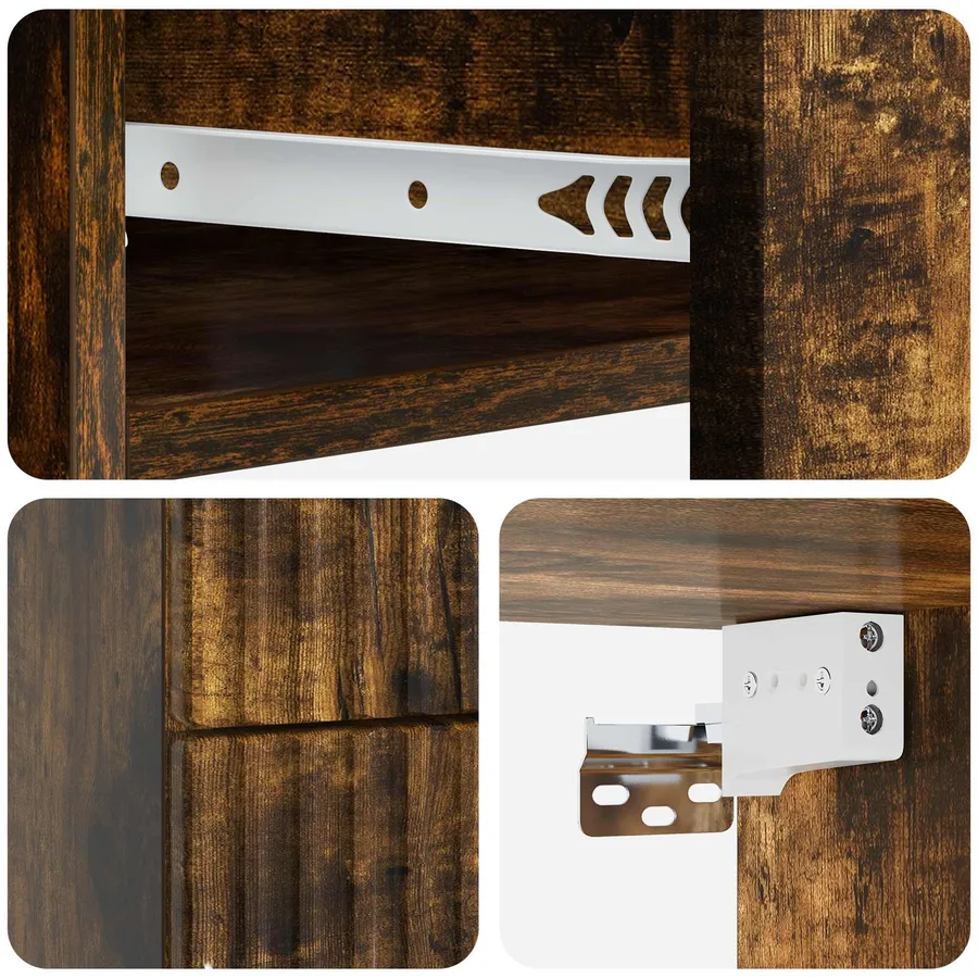 Cabinet de chevet mural 2 pcs Chêne fumé 34,5 x 33 x 40 cm - 10