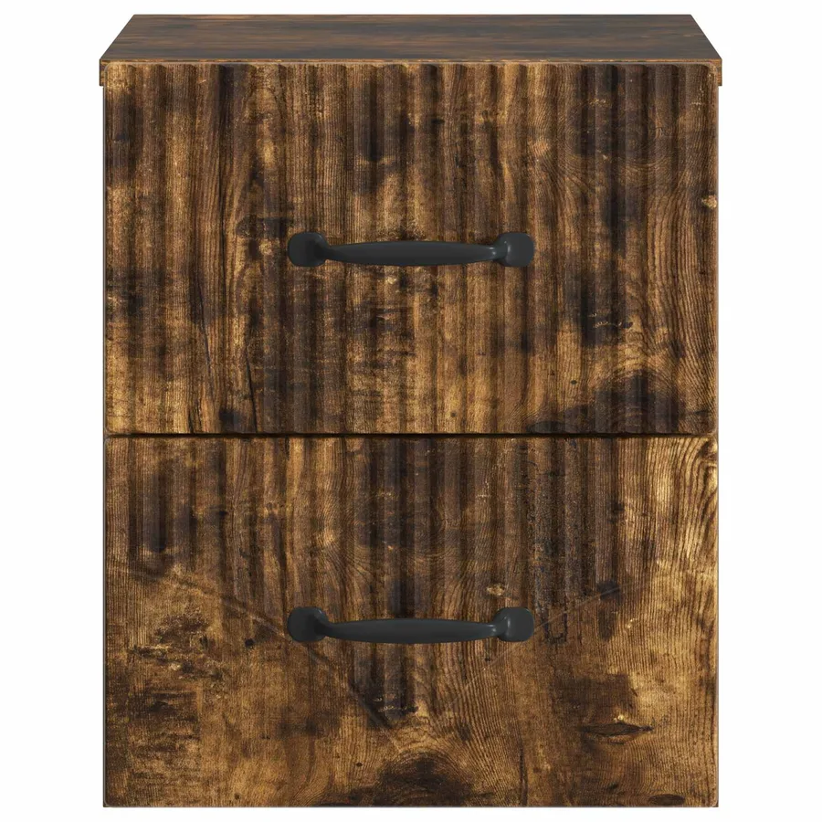 Cabinet de chevet mural 2 pcs Chêne fumé 34,5 x 33 x 40 cm - 7