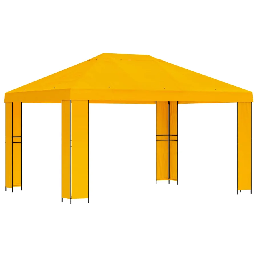 Pavillon 4 × 3 m Jaune Polyester et Acier 190 gsm - 2