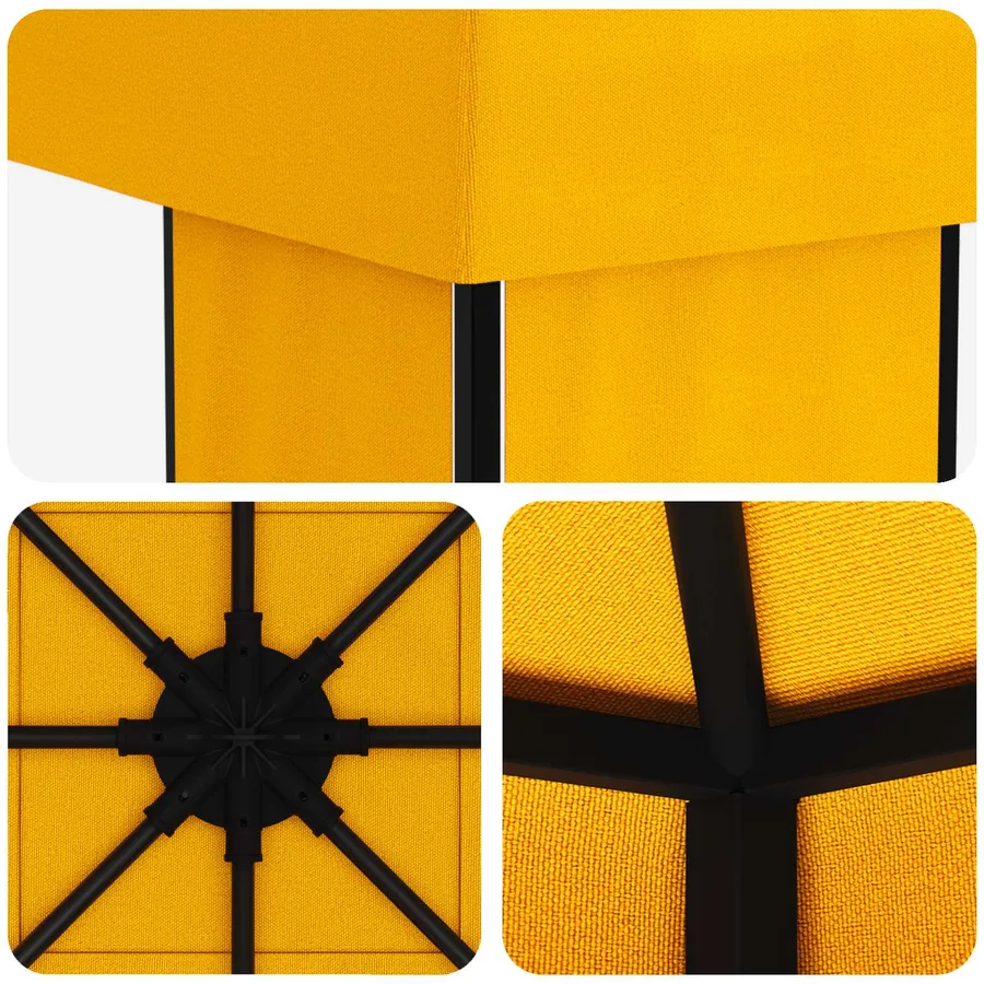 Pavillon 4 × 3 m Jaune Polyester et Acier 190 gsm - 5