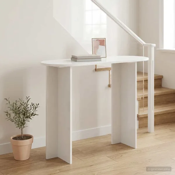 Table console avec stockage Blanc brillant 100 x 39,5 x 75 cm
