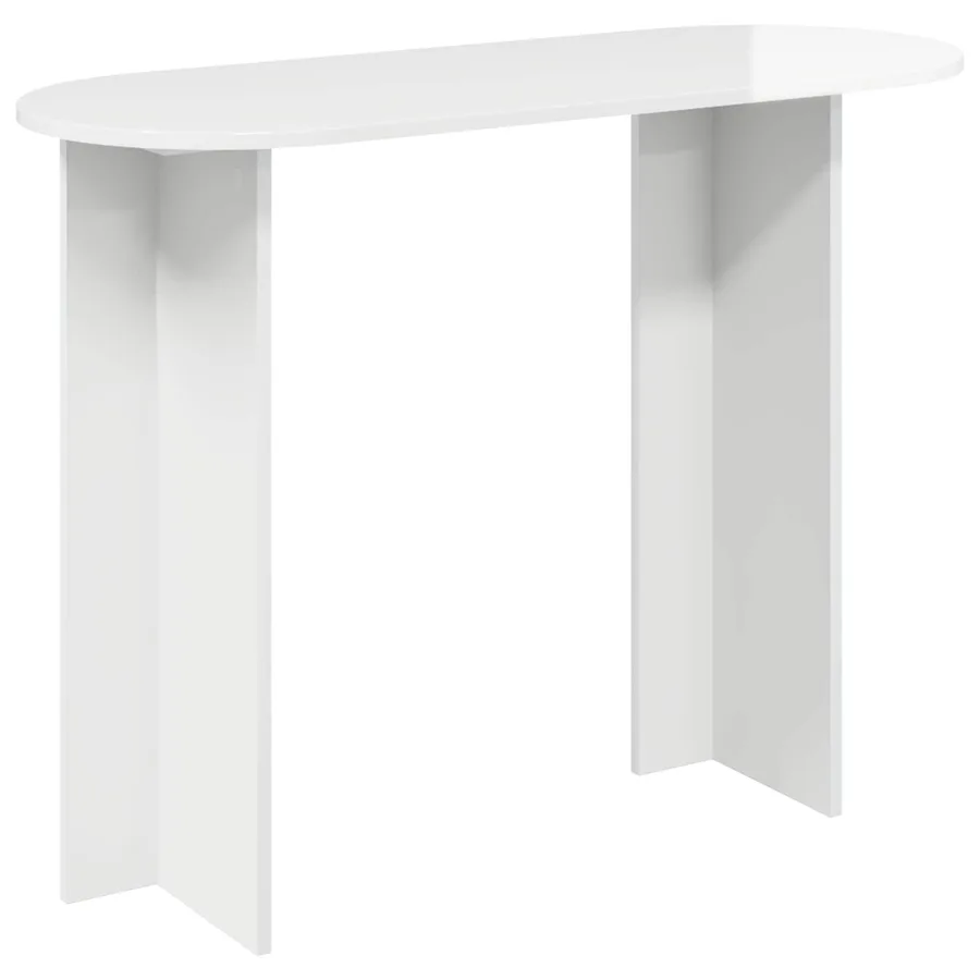 Table console avec stockage Blanc brillant 100 x 39,5 x 75 cm - 2