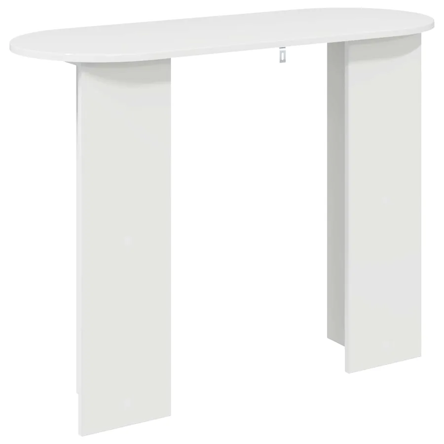 Table console avec stockage Blanc brillant 100 x 39,5 x 75 cm - 7