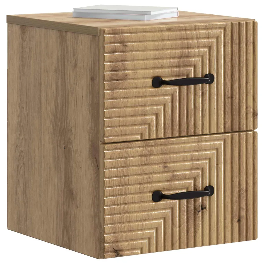 Cabinet de chevet mural 2 pc Chêne artisanal 34,5 x 33 x 40 cm - 3
